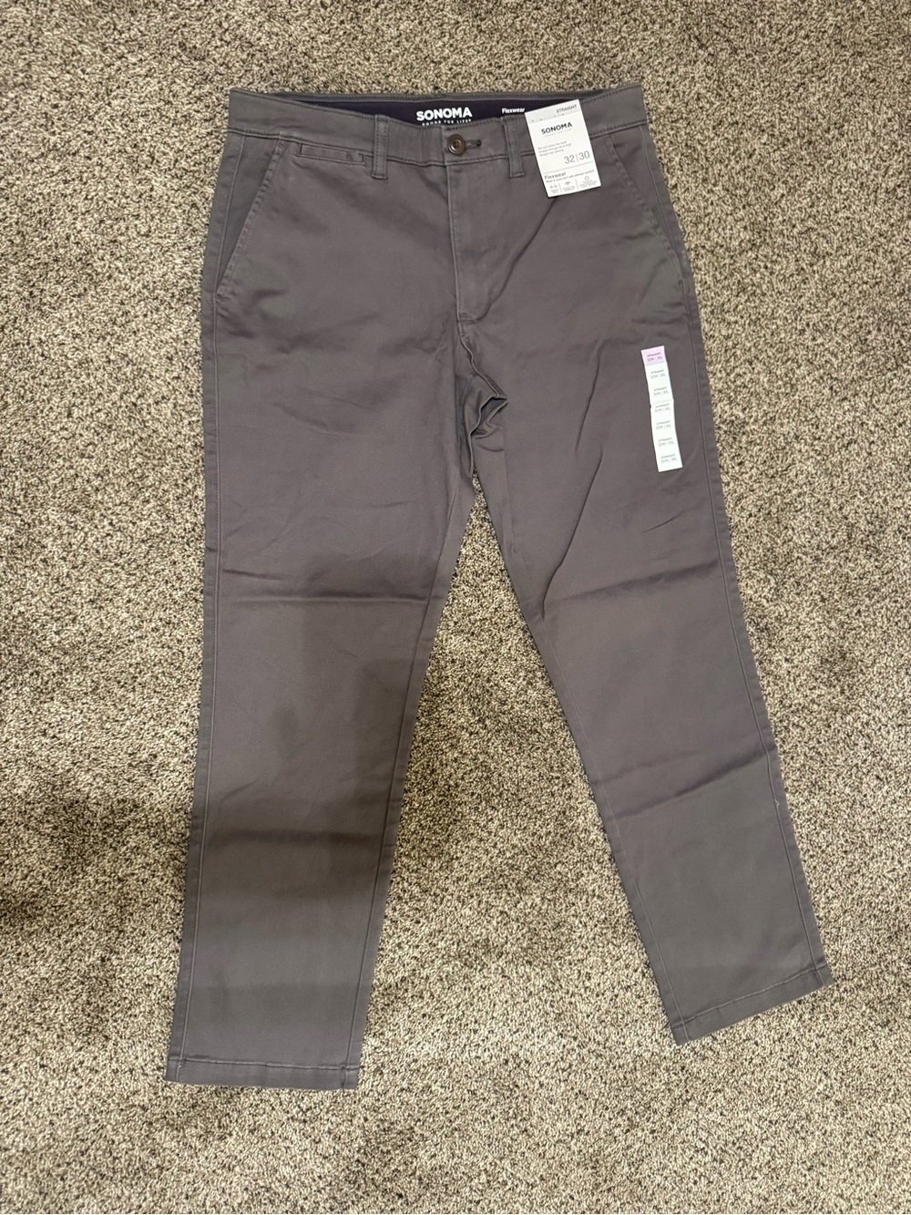 Sonoma Men's Charcoal Straight Chinos